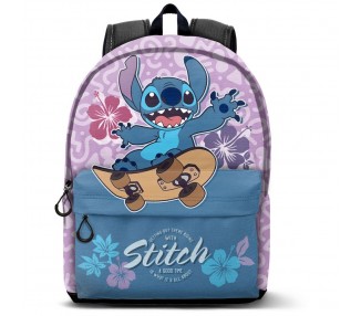 Mochila Skate Stitch Disney 44cm adaptable
