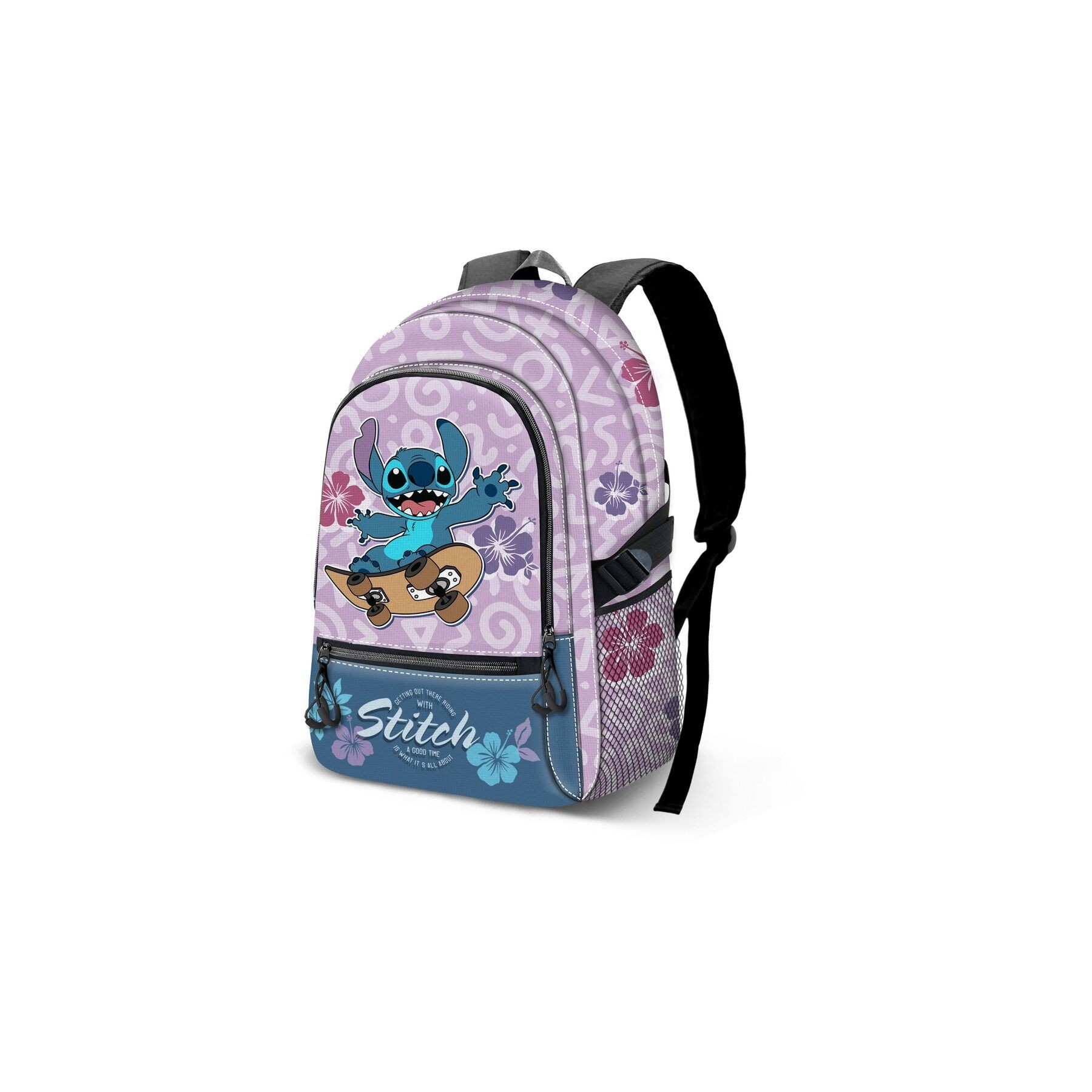 Mochila Skate Stitch Disney 44cm adaptable