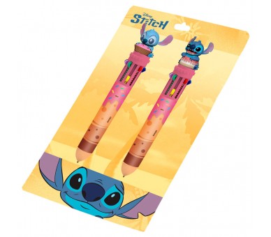 Blister 2 boligrafos 10 colores Stitch Disney