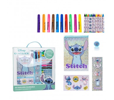 Set papeleria coloreable Stitch Disney