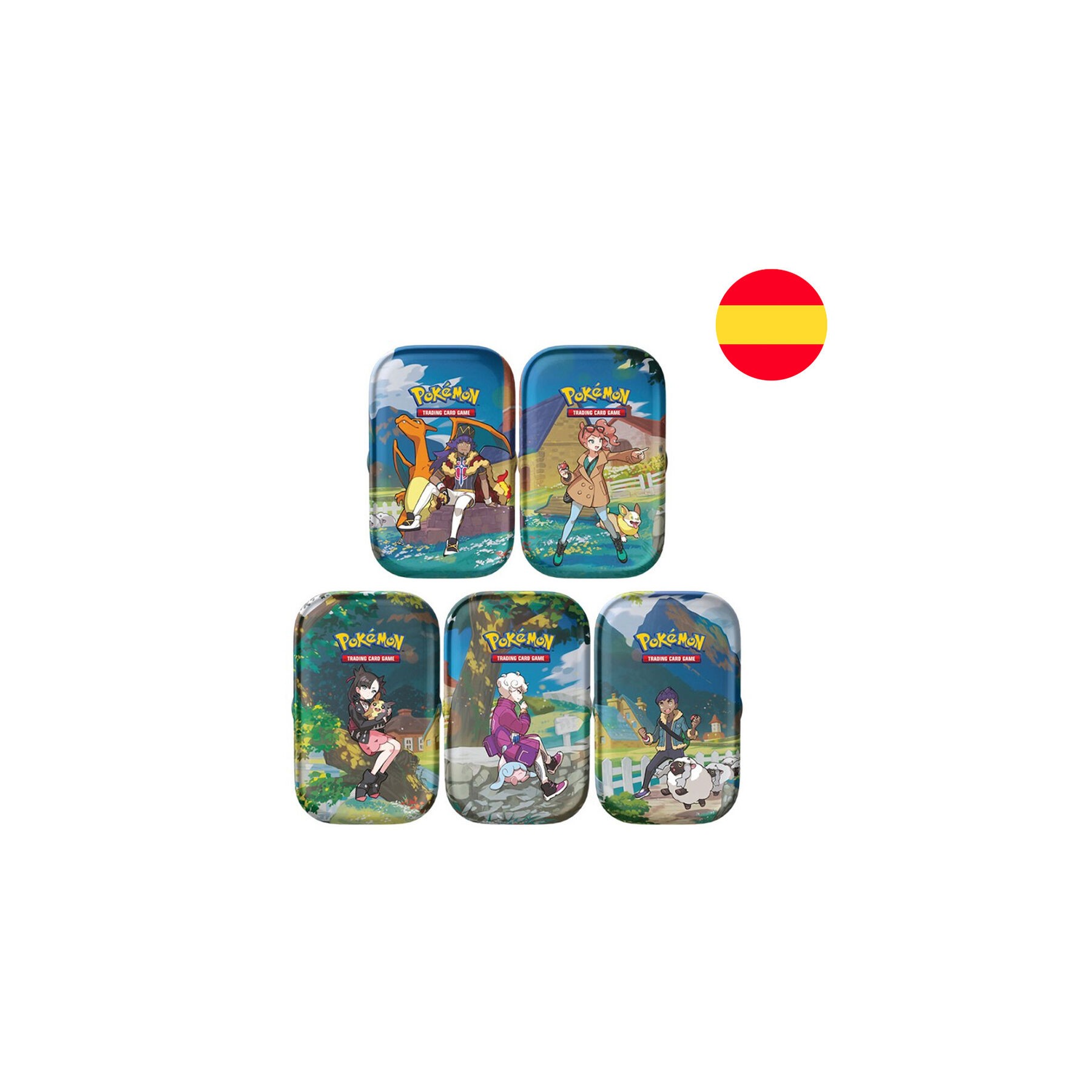 Lata juego cartas coleccionables Espada y Escudo Pokemon surtido Español