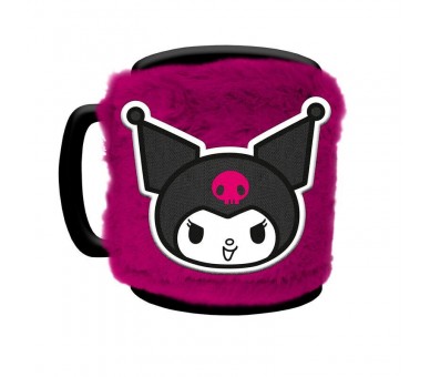 Taza funda de peluche Kuromi Hello Kitty 440ml