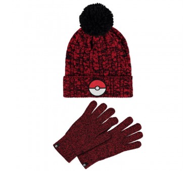 Set gorro y guantes Pokeball Pokemon