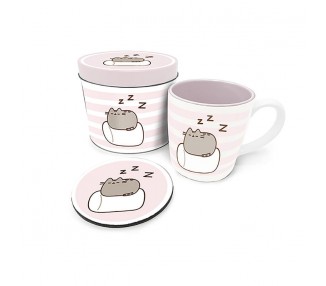 Lata regalo taza + posavasos Pusheen