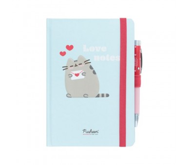 Cuaderno A5 premium + boligrafo proyector Purrfect Love Pusheen