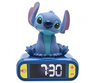 Despertador 3D digital Stitch Disney luz y sonido
