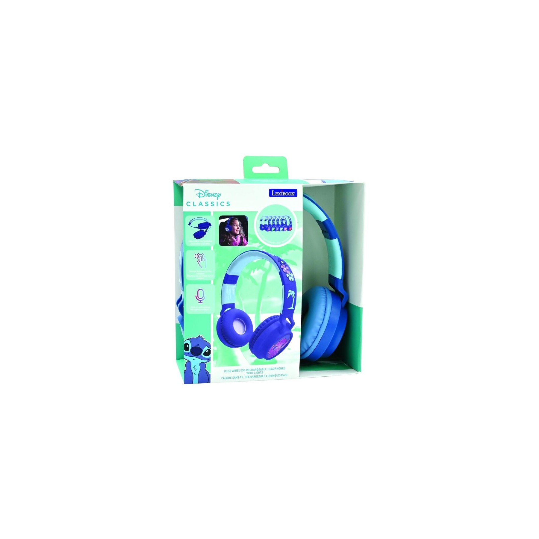 Auriculares inalambricos luminosos Bluetooth Stitch Disney
