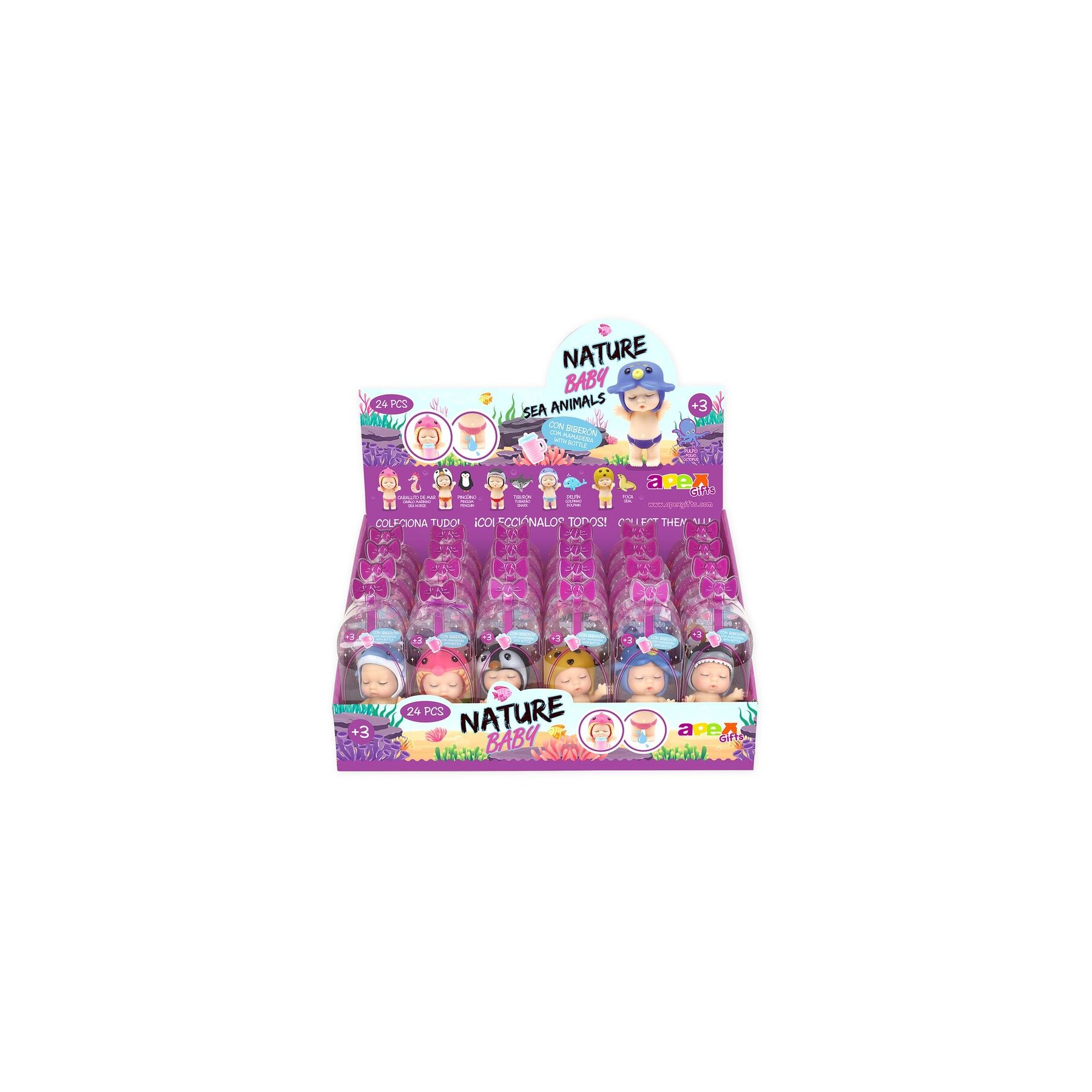 Muñeco Bebe Animales Marinos 8cm surtido