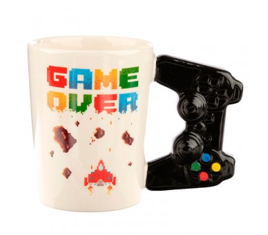 Taza asa 3D Mando Videojuego Pixel Game Over
