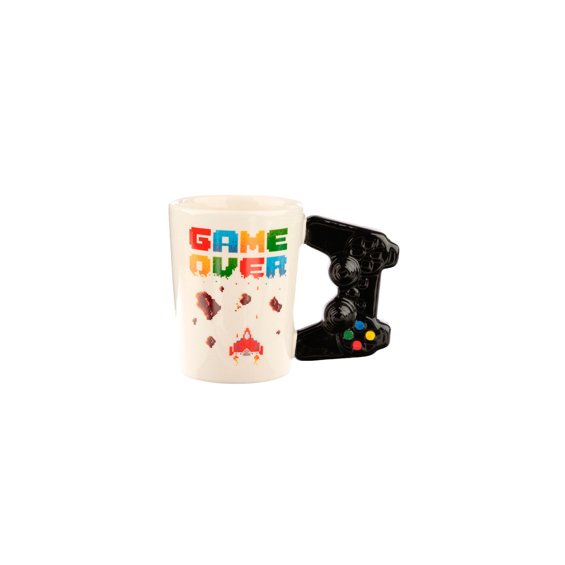 Taza asa 3D Mando Videojuego Pixel Game Over