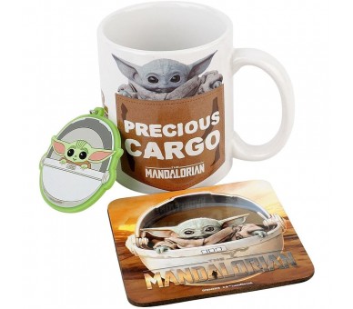 Set Taza + Posavasos y Llavero Yoda the Child Mandalorian Star Wars