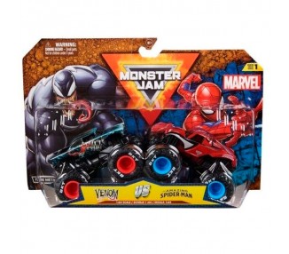 Blister 2 coches Spiderman vs Venom Marvel Monster Jam