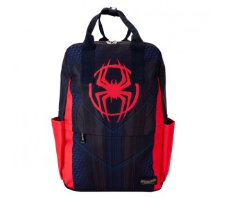Mochila nylon Traje Miles Morales Spider-Verse Marvel Loungefly 43cm
