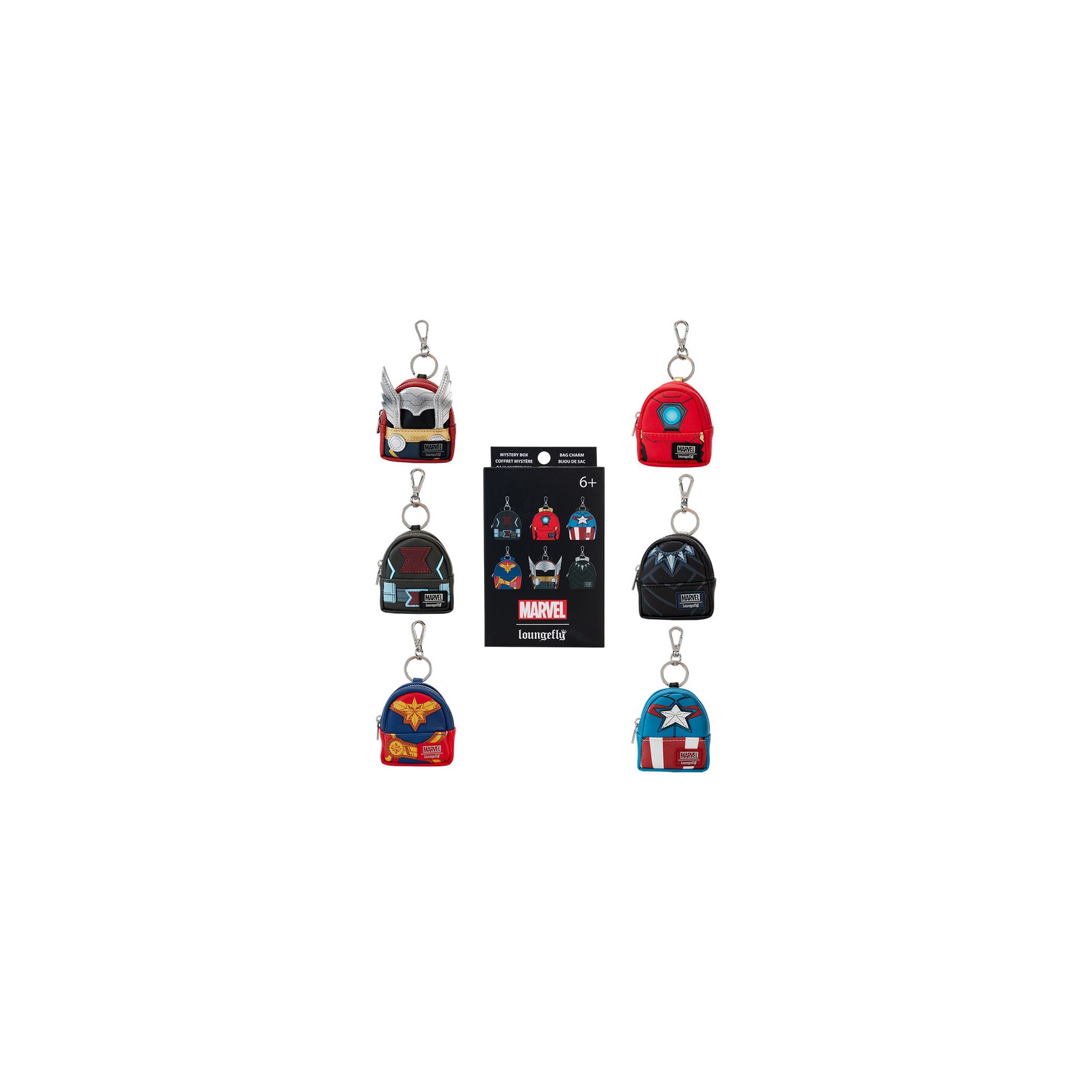 Llavero mini mochila Mystery Los Vengadores Avengers Loungefly surtido