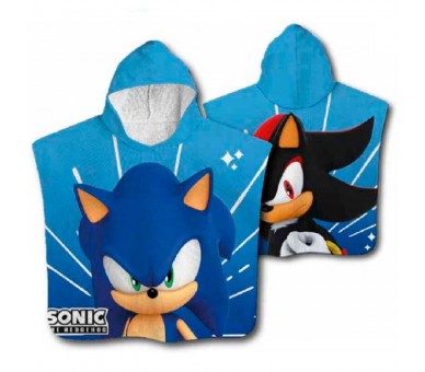 Poncho toalla Sonic The Hedgehog microfibra