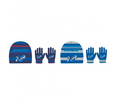 Set gorro y guantes Sonic the Hedgehog infantil surtido