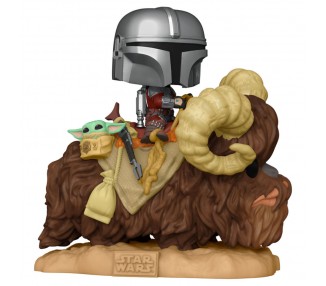 Figura POP Star Wars The Mandalorian Mando on Bantha with Child in Bag