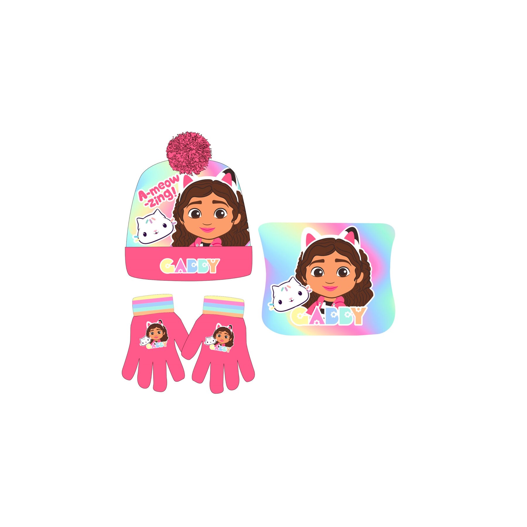 Conjunto gorro guantes braga cuello La Casa de Muñecas de Gabby