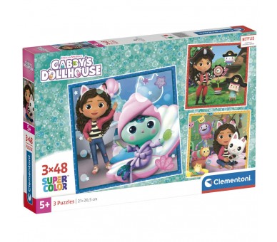 Puzzle La Casa de Muñecas de Gabby 3x48pzs