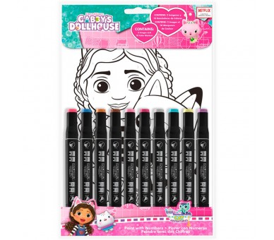 Set colorear numeros La Casa de Muñecas de Gabby