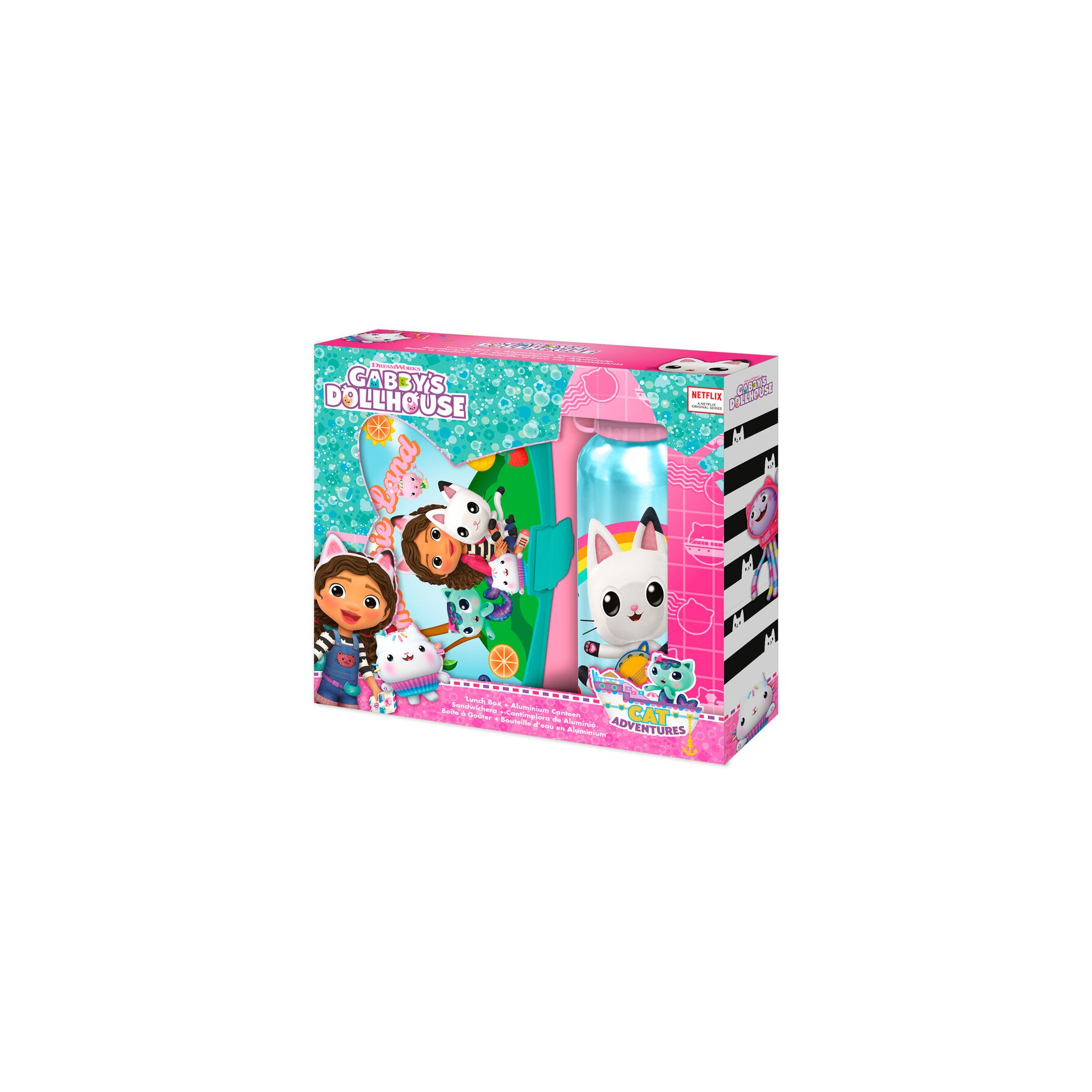 Sandwichera + cantimplora aluminio La Casa de Muñecas de Gabby 500ml
