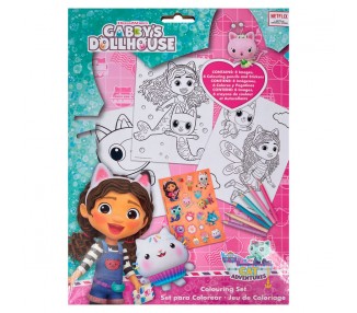 Set colorear + pegatinas La Casa de Muñecas de Gabby
