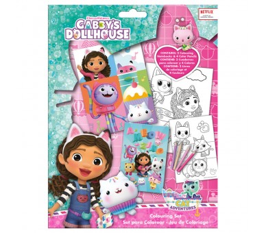 Set colorear + cuaderno La Casa de Muñecas de Gabby