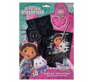Set papeleria Scratch Art La Casa de Muñecas de Gabby