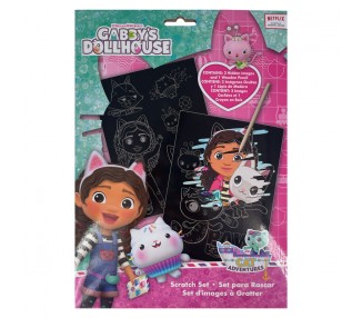 Set papeleria Scratch Art La Casa de Muñecas de Gabby