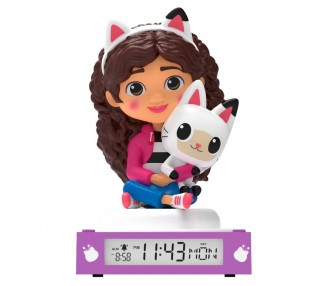 Lampara 3D con despertador La Casa de Muñecas de Gabby
