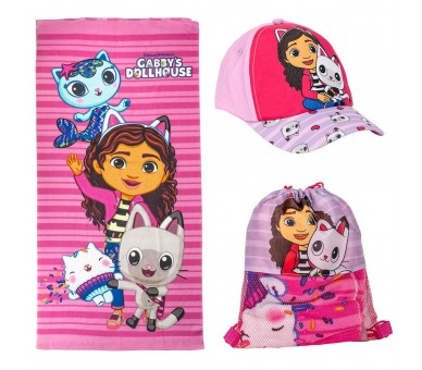 Set toalla + saco + gorra La Casa de Muñecas de Gabby