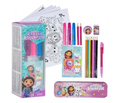 Set papeleria coloreable La Casa de Muñecas de Gabby