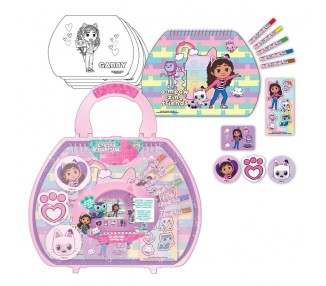 Maletin papeleria coloreable La Casa de Muñecas de Gabby