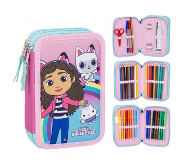 Plumier La Casa de Muñecas de Gabby triple