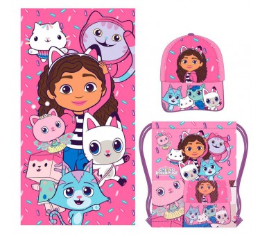 Set toalla + saco + gorra La Casa de Muñecas de Gabby