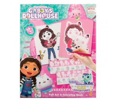 Libro fieltro colorear La Casa de Muñecas de Gabby