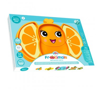 Plato silicona antideslizante Orangiefly Frootimals