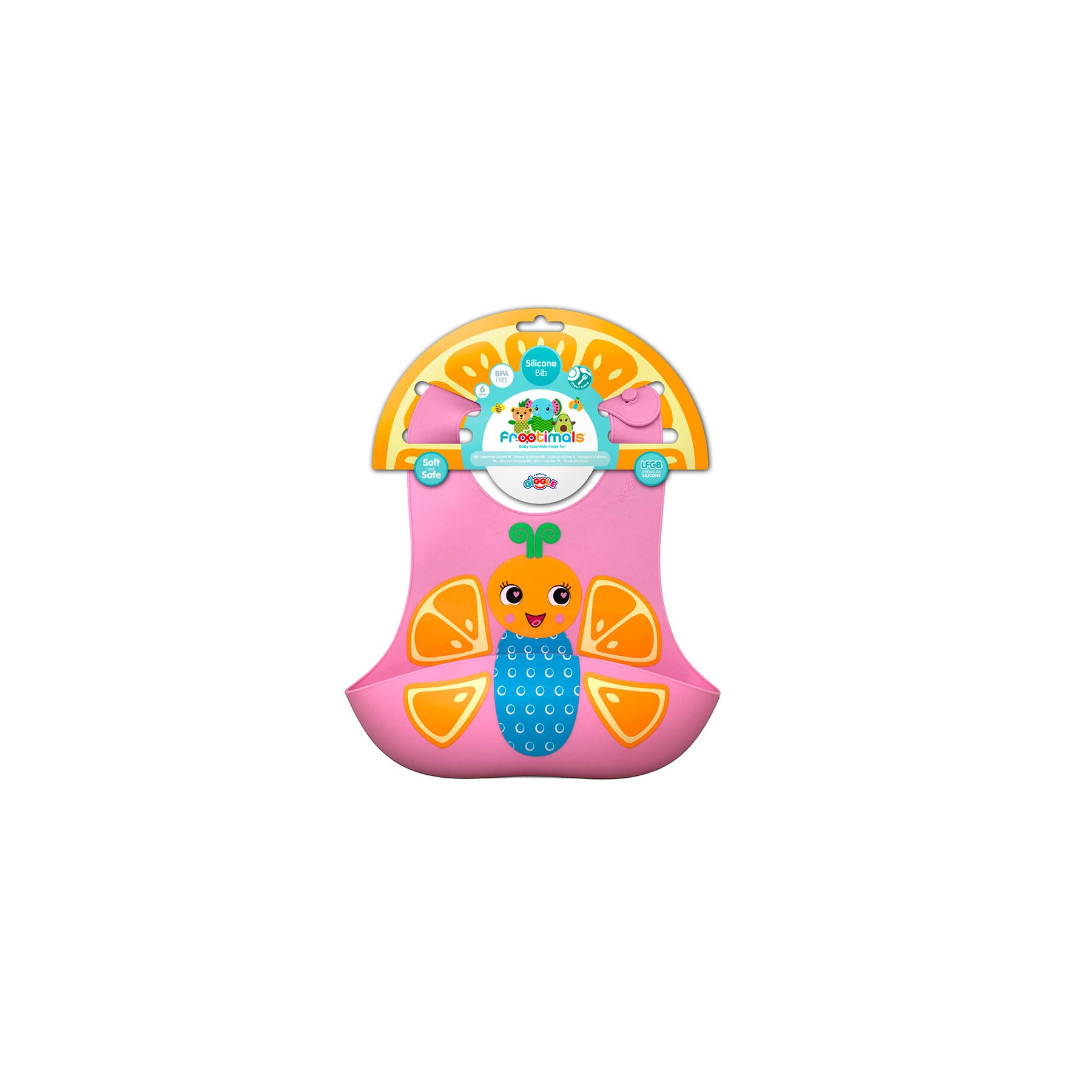 Babero silicona Orangiefly Frootimals