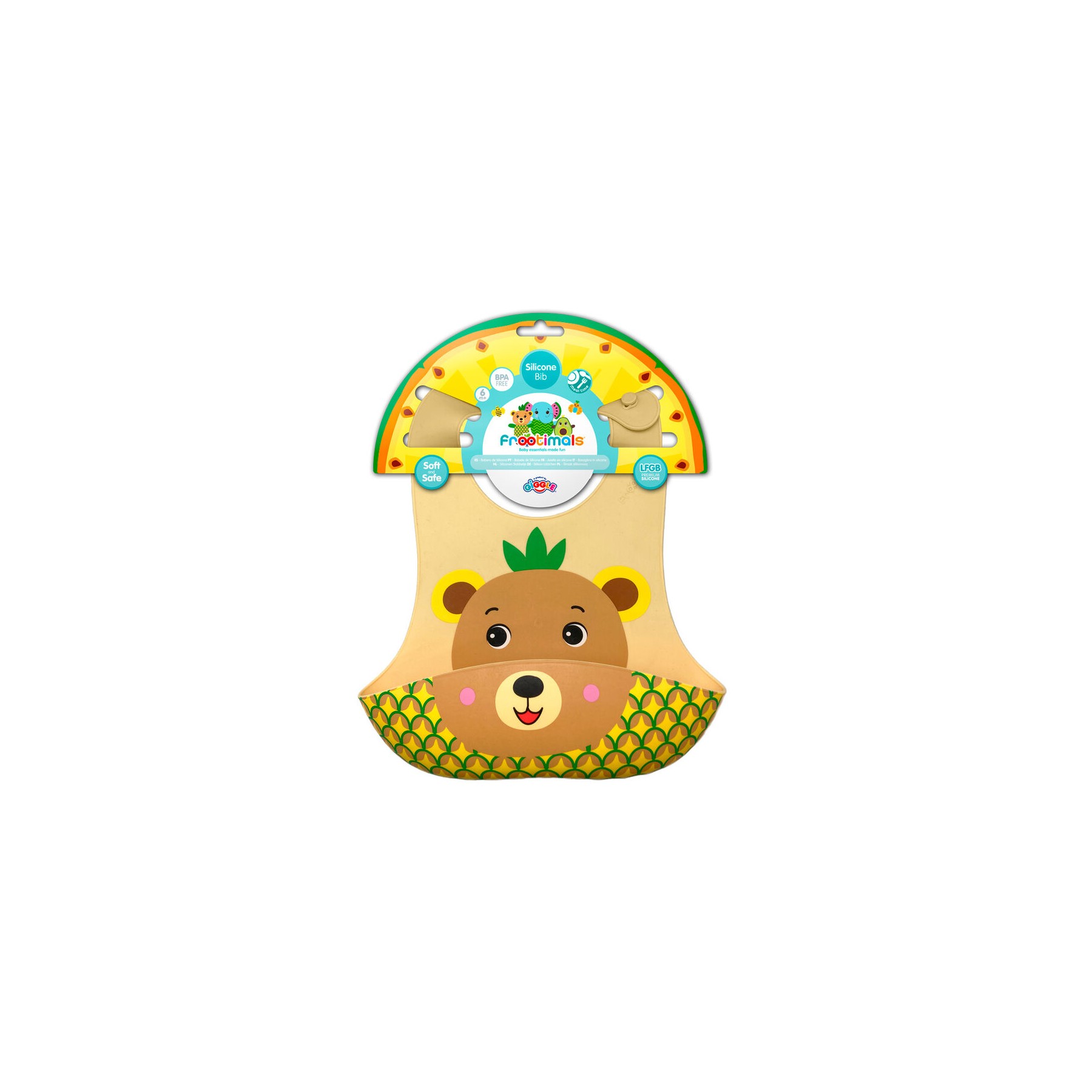 Babero silicona Bubba Tropibear Frootimals