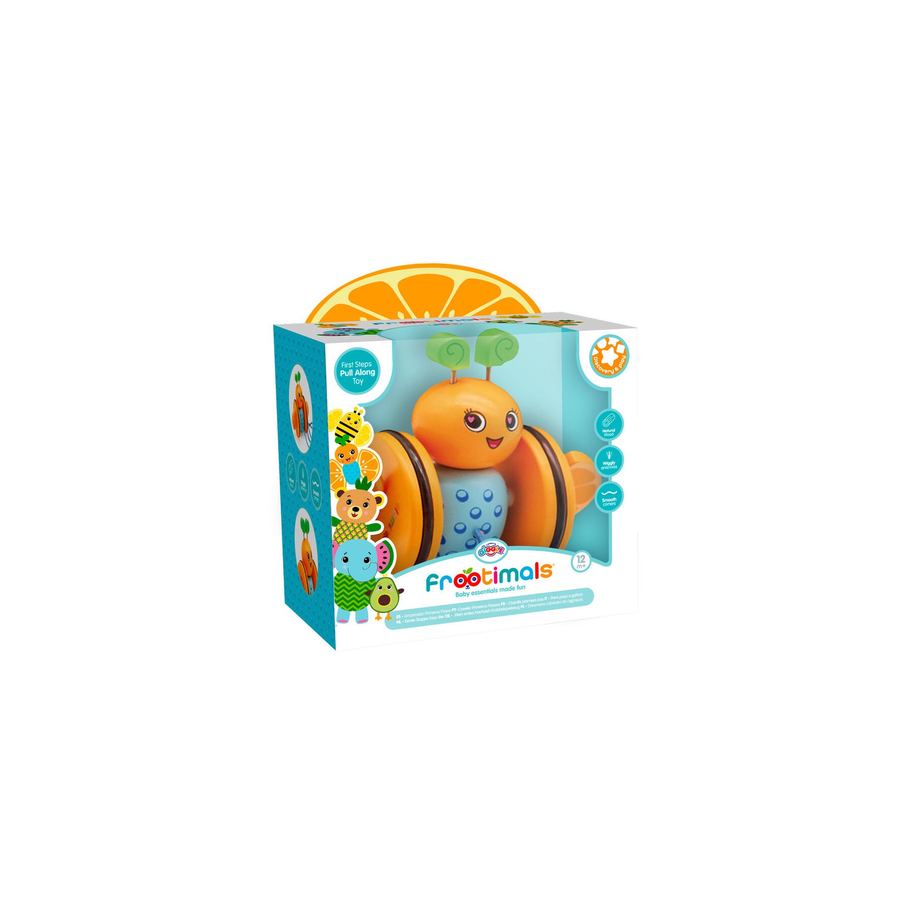 Arrastrador primeros pasos madera Bizzy Orangiefly Frootimals