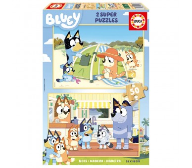 Puzzle Bluey madera 2x50pzs