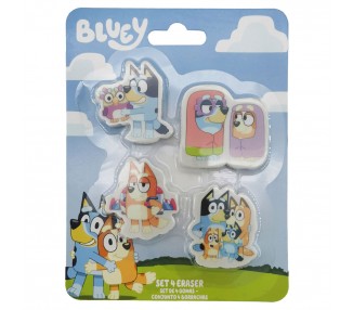 Blister 4 gomas borrar Bluey