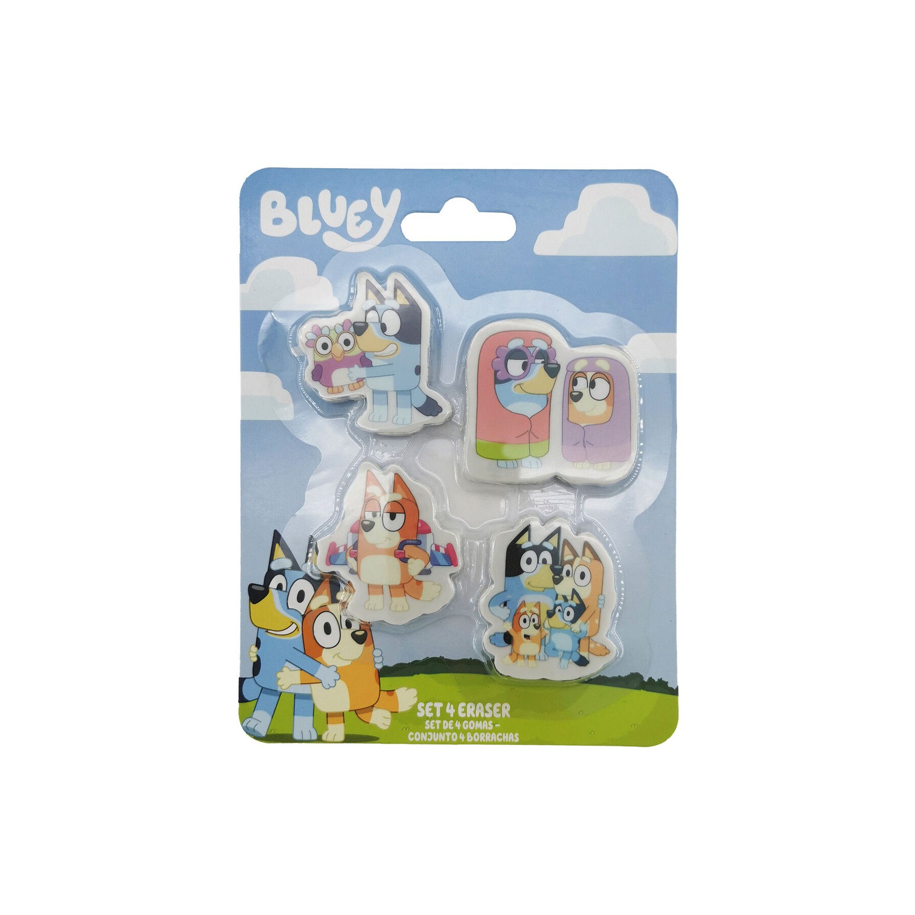 Blister 4 gomas borrar Bluey