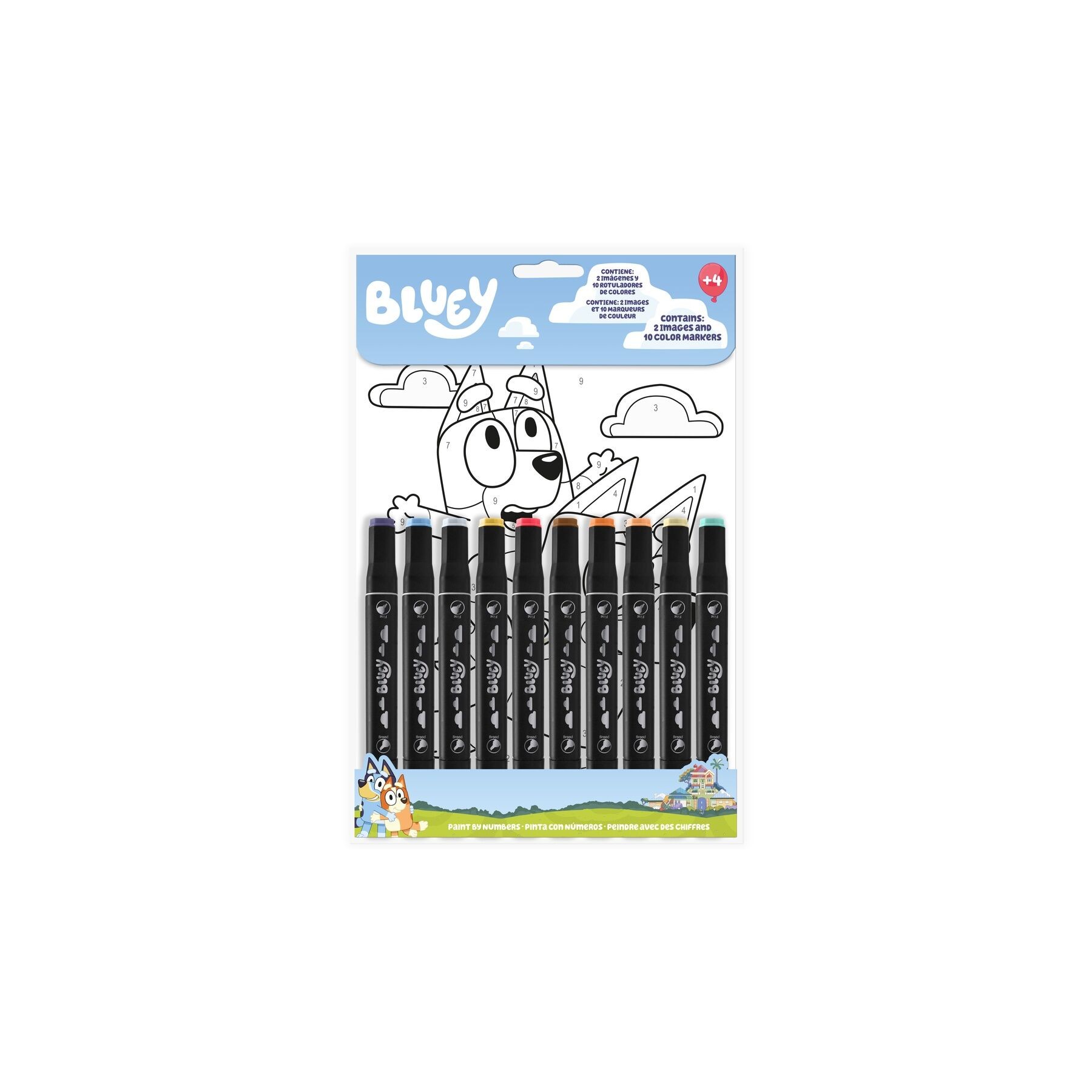 Pinta con numeros Bluey