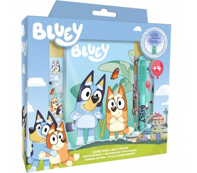 Diario + Boligrafo magico Bluey