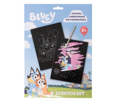 Set papeleria Scratch Art Bluey