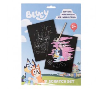 Set papeleria Scratch Art Bluey