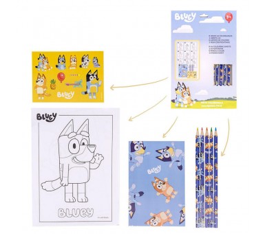 Set papeleria coloreable Bluey