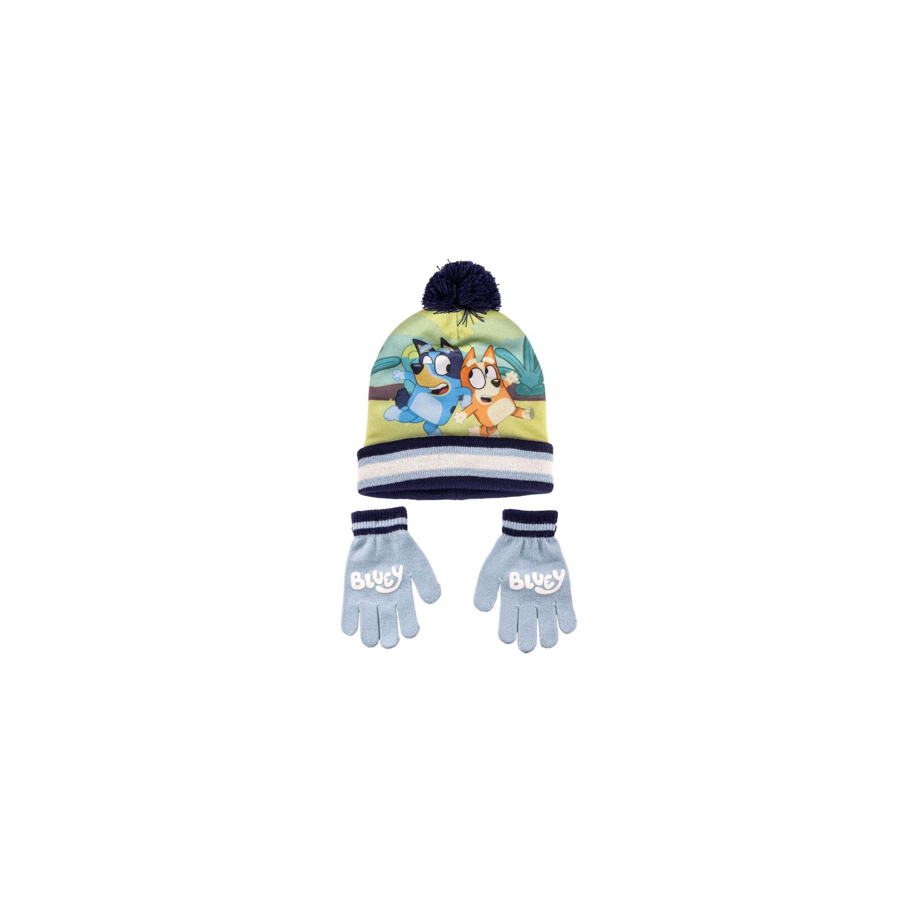 Conjunto infantil gorro guantes Bluey