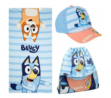 Set toalla + saco + gorra Bluey
